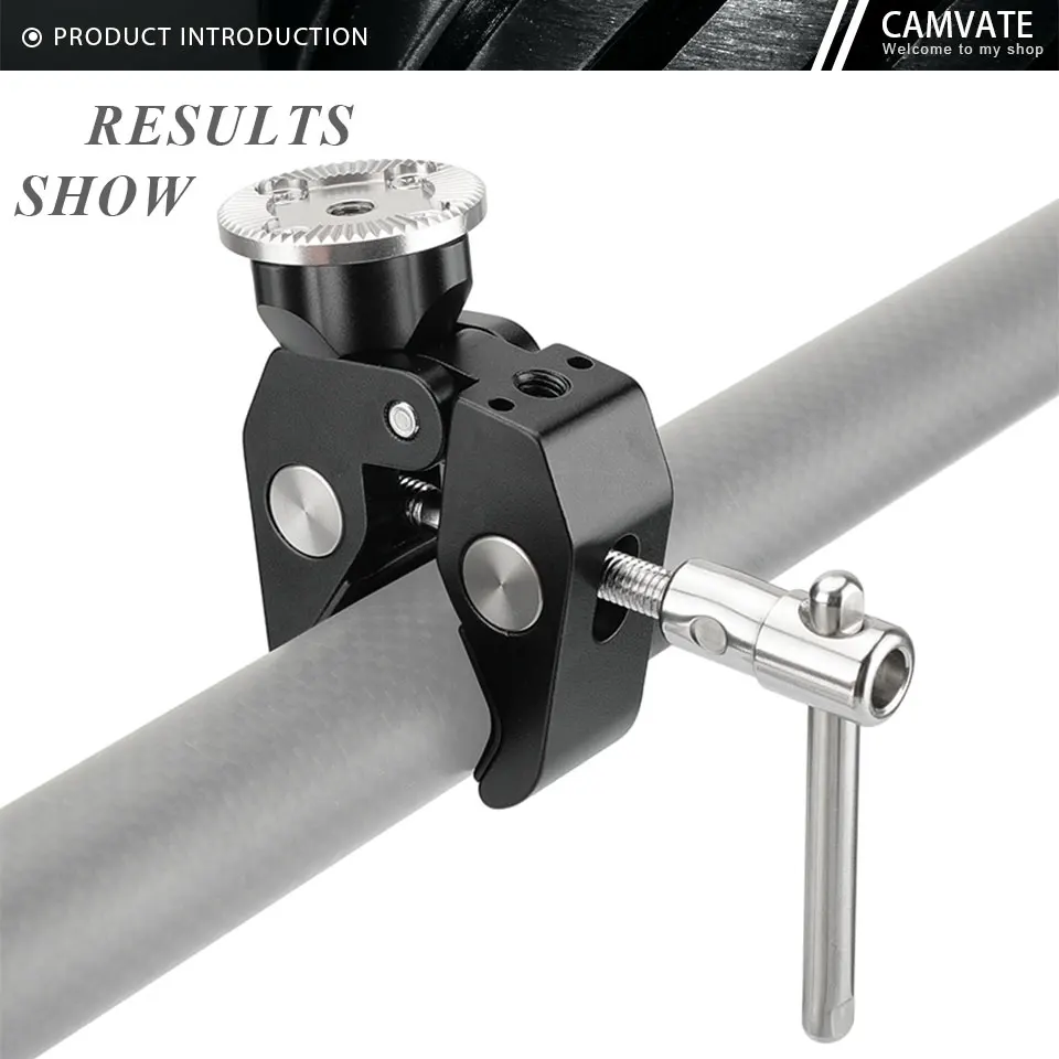 Super Crab Clamp With ARRI Rosette Mount M6 Female Thread & 1/4"-20 Threaded Hol