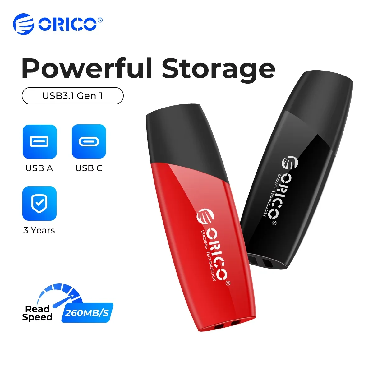 ORICO New Trend USB3.0 USB Flash Drives 32GB 64GB 128GB 256GB Pen Drive USB 3.0 Stick Pendrive Black Red For External Storage