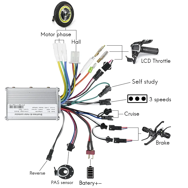 電動スクーター用ホイールモーターキット,ブラシレスハブキット,12