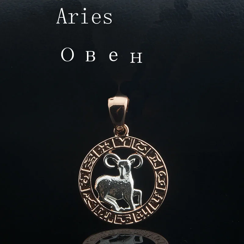 12 Constellation 585 Rose White Gold Zodiac Pisces Pendant Necklace