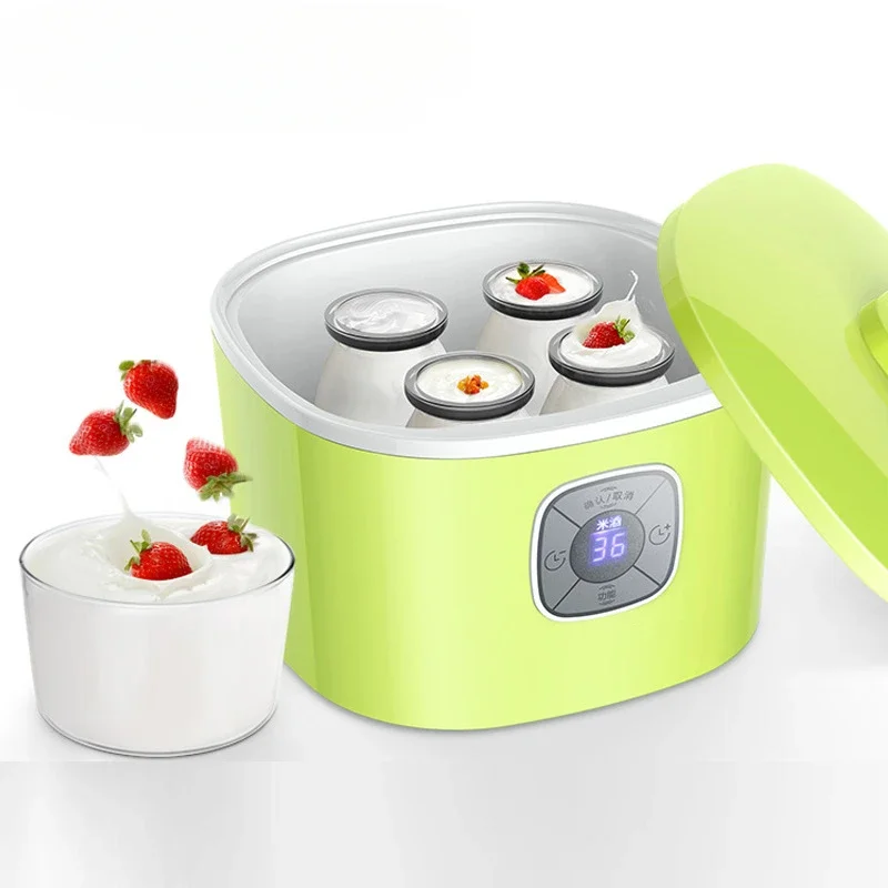 Electric Yogurt Maker yogurt maker Leben Fermenter Automatic Multifunction 1L Glass Liner Natto Rice Wine Fermenting Machine 4 Yoghurt Cups