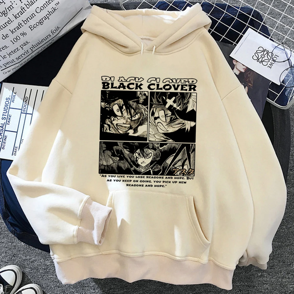 

Black Clover hoodies women japanese vintage Pullover female aesthetic Hooded Shirt