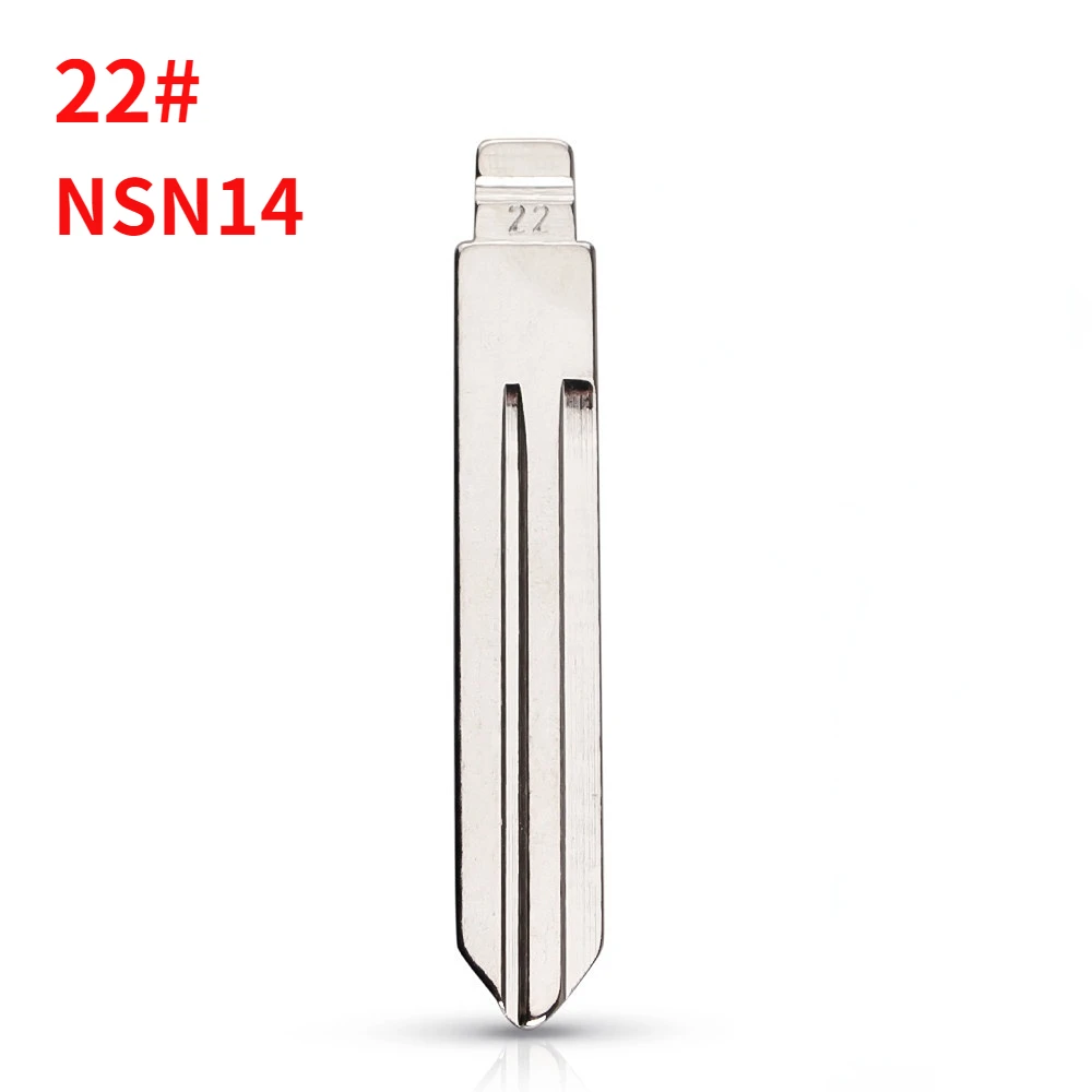 

10pcs Uncut Flip Metal Key Blade 22# NSN14 for Nissan Sunny Tiida Teana for KD Keydiy Xhorse VVDI Remotes Universal No.22