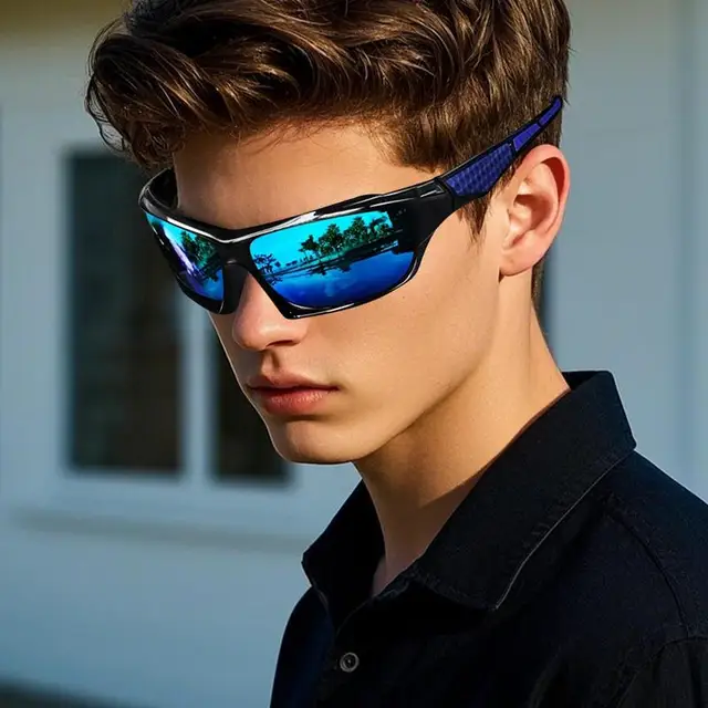 Lunettes de soleil polarisées pour hommes, Protection complète, monture légère et confortable, lunettes de Sport pour la conduite et la pêche 1