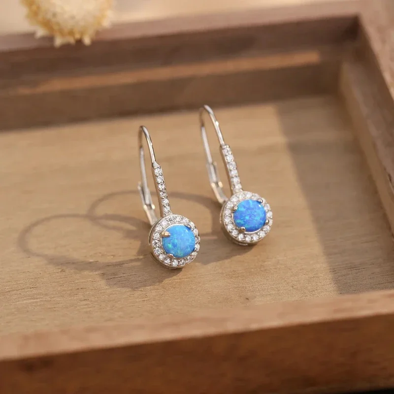 

2023 модные новые европейские и американские ретро синие серьги Aubao, маленькие высококачественные, простые изысканные элегантные серьги