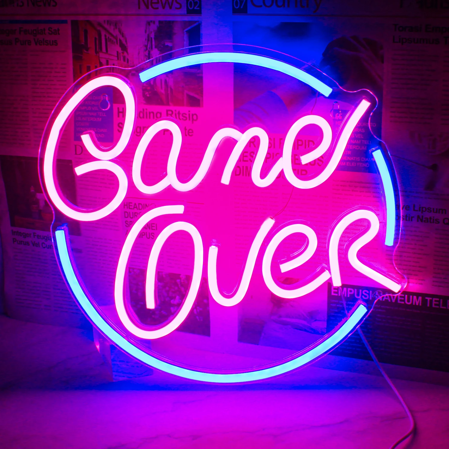 Game Over Neon Sign Personalized Led Lights Bar Game Room Home Studio Restaurant Wall Decoration Neon Light ART Acrylic Lamps