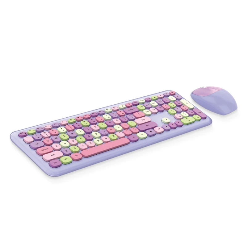 

2000dpi Punk Keyboard and Mouse Comb 110 Keys Splash-proof Girls Gift for Laptop Notebook PC Entertainment Office Home