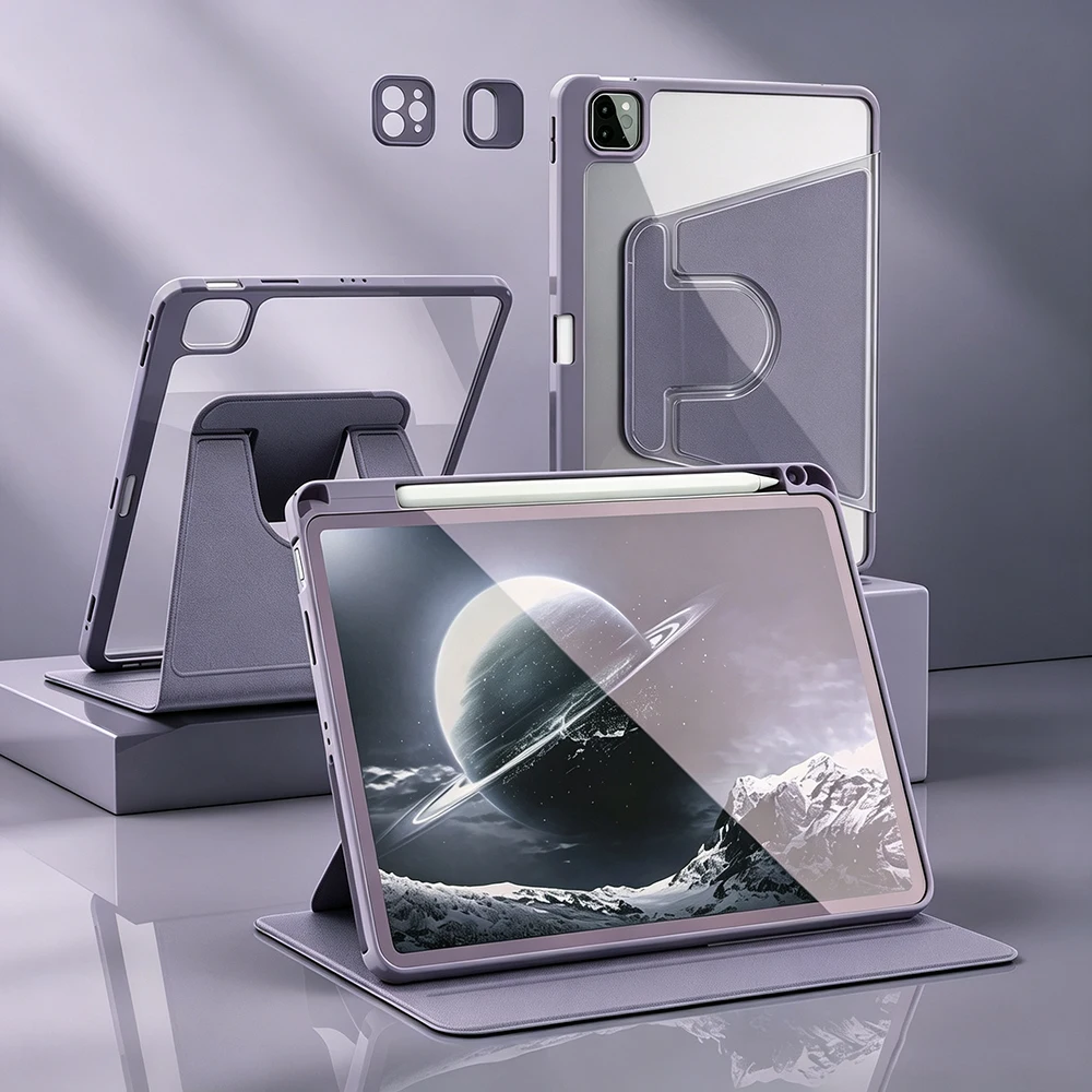 360 Degree Rotating Acrylic Case with Auto Wake/Sleep Feature