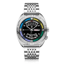 Luxury Men's Dual Calendar Waterproof Steel Wristwatch - European & American Style Fashion, Perfect for Business Casual, Unique Trendy Design, Ideal Gift for Him (Black)