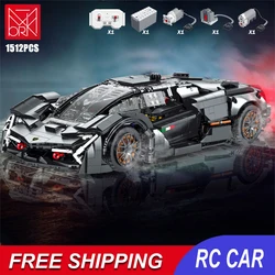 Blocs de construction de modèle de voiture Rc télécommandée, 1512 pièces, véhicules experts célèbres de haute technologie pour enfants, briques Moc, jouets cadeaux pour enfants 