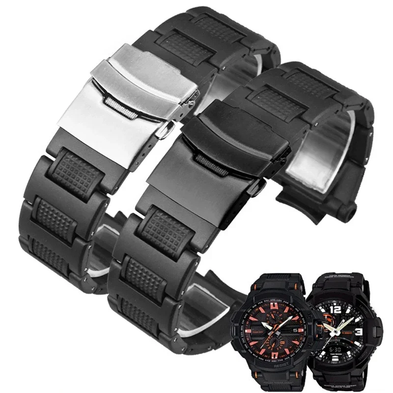 Cinturino In Acciaio Di Plastica Di Qualità Per Casio Gw-A1100Fc Gw-A1000 Gw-4000 Ga-1000 Cinturini Per Orologi Bracciale Sportivo Da Uomo