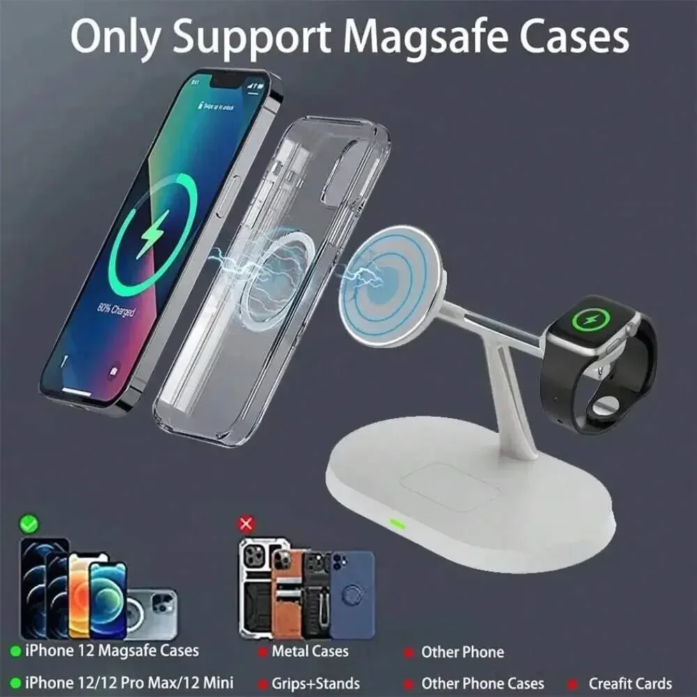 

3 in 1for MagSafe 3-in-1 Wireless Charger, Apple Watch, AirPods Charging Station for iPhone 15, 12, Pro, Pro Max, Mini