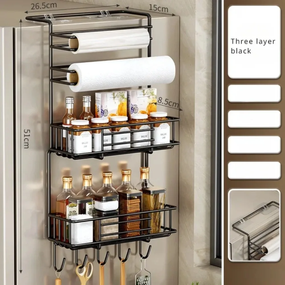 Kitchen Refrigerator Side Shelf Space Saving Spice Storage Rack Kitchen Fridge Shelf Rack Refrigerator Kitchen Organizer Shelf ﻿ 2