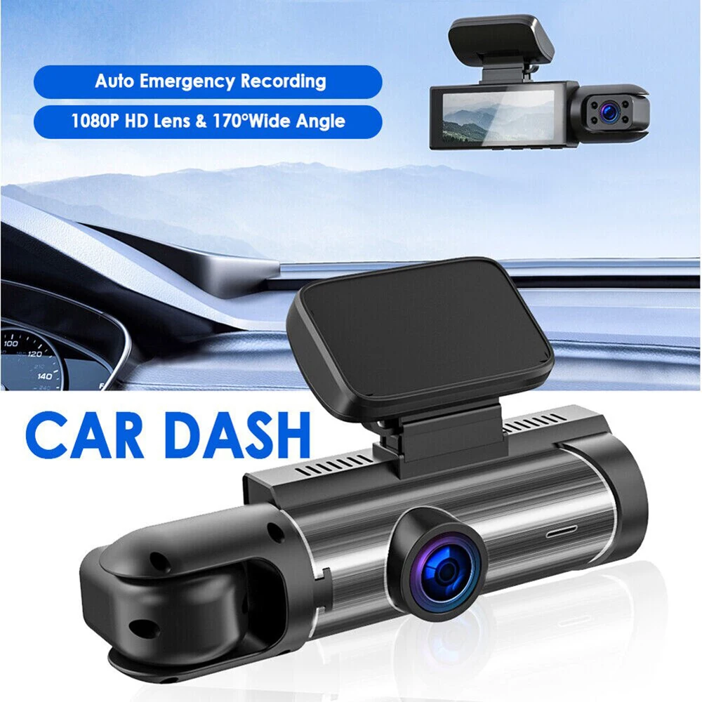 ABS Auto 3 Lenses Dash Cam 2-inch Screen Movement Detection Memory