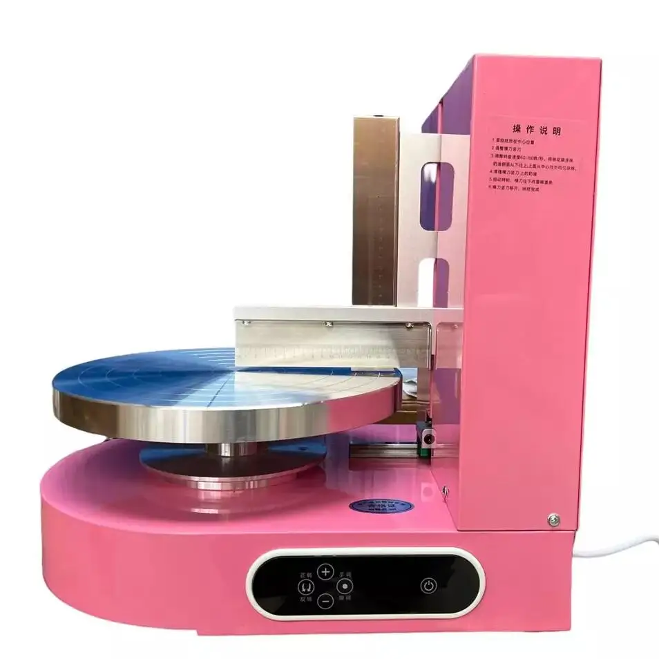 

New Arrival Semi Automatic Birthday Cake Cream Coating Filling Machine 4-12Inch Cakes Cream Butter Spreading Daubing Icing Maker