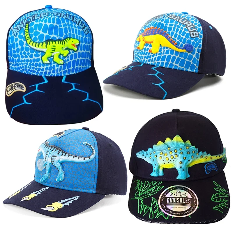 Fashion Boy Hats Outdoor Sun-protective Children Caps 3D Dinosaur Cute Cotton Kids Hat Autumn Sport Baby Baseball Cap
