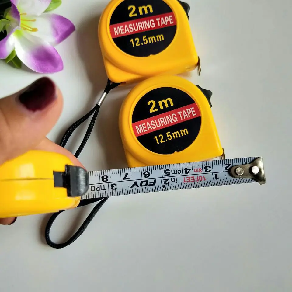 

Portable 2M Mini Plastic Measure Tape Distance Measuring Tool Small Steel Ruler Meter Portable Mini Round Keychain Tape Measure