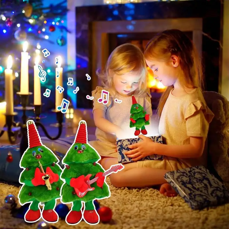 Electric Christmas Tree Singing and Dancing Plush Toys Dolls Funny Rotating Christmas Tree Toys Xmas Gifts Xmas Home Decorations