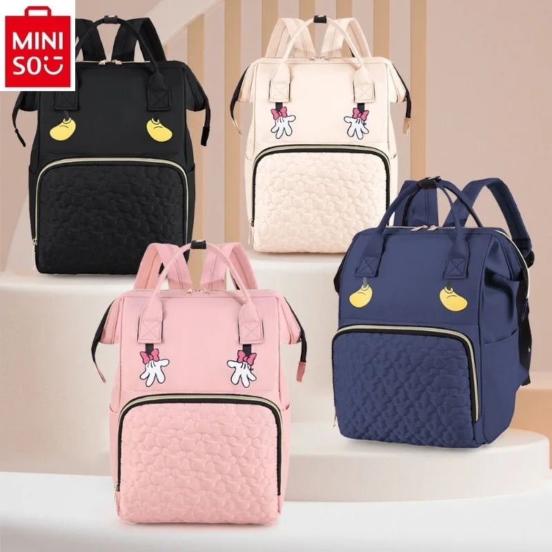 

MINISO Disney Mickey Color Contrasting Maternal and Infant Bag, Multi functional, High Quality, Large Capacity Storage Mommy Bag