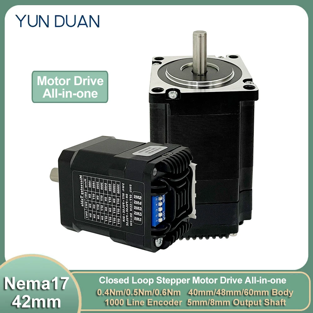 

Nema17 Closed Loop Stepper Motor Drive All-in-one Encoder Hybrid Servo Motor 42mm Integrated Motor 1000 Line 0.4Nm-0.6Nm 40-60mm