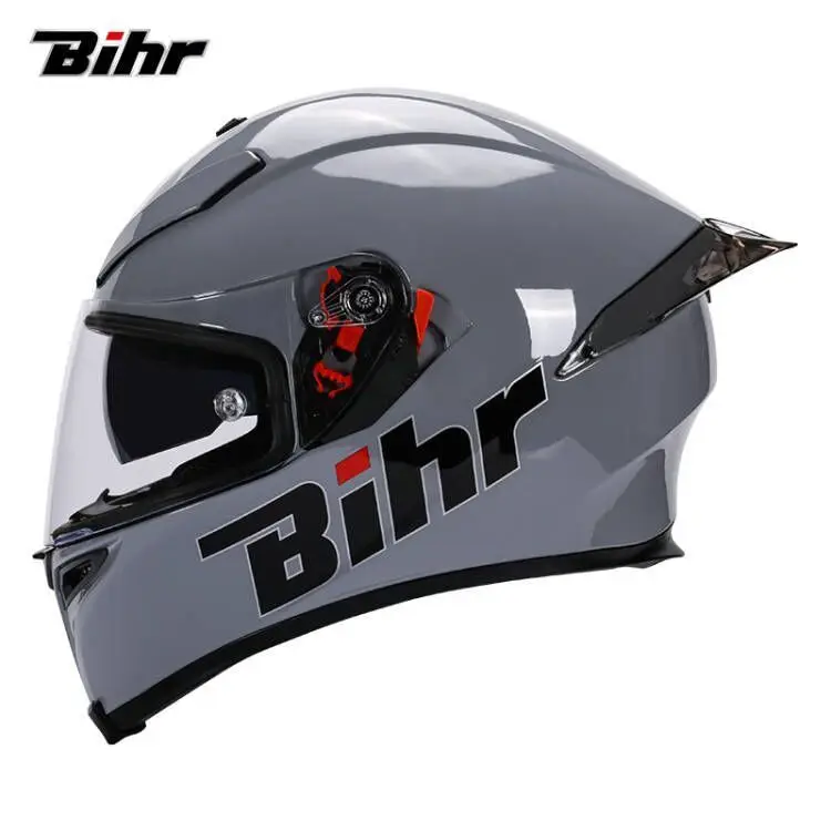 thumbnail image 1 of Casco de motocicleta BIHR de cara completa con doble lente, casco de moto de carreras para motocross, ligero, certificado DOT ECE, 1 of 5