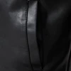 TRAF 2024 Leather Men's New Trend Fashion Spring And Autumn Stand Collar Comfortable Slim Leather Jacket Handsome Youth Coat 5
