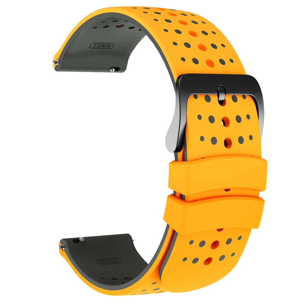 Two-Tone Silicone Watch Band - 20mm/22mm Adjustable Strap