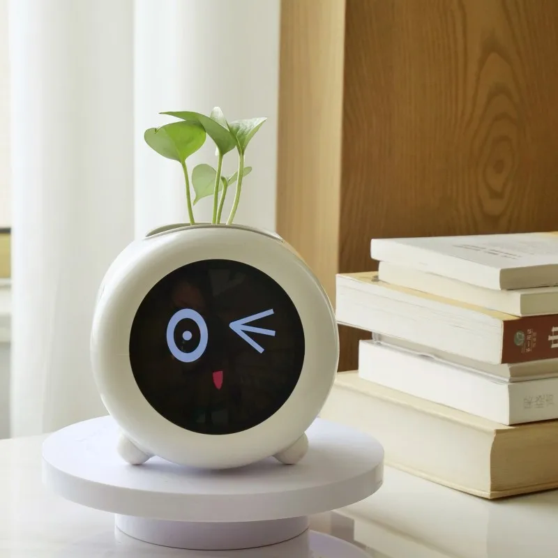 Huacifang Emotional Plants Intelligent Flowerpot LED Screen Real-time Status Display Interactive Robot Pet Desk Decoration Gift