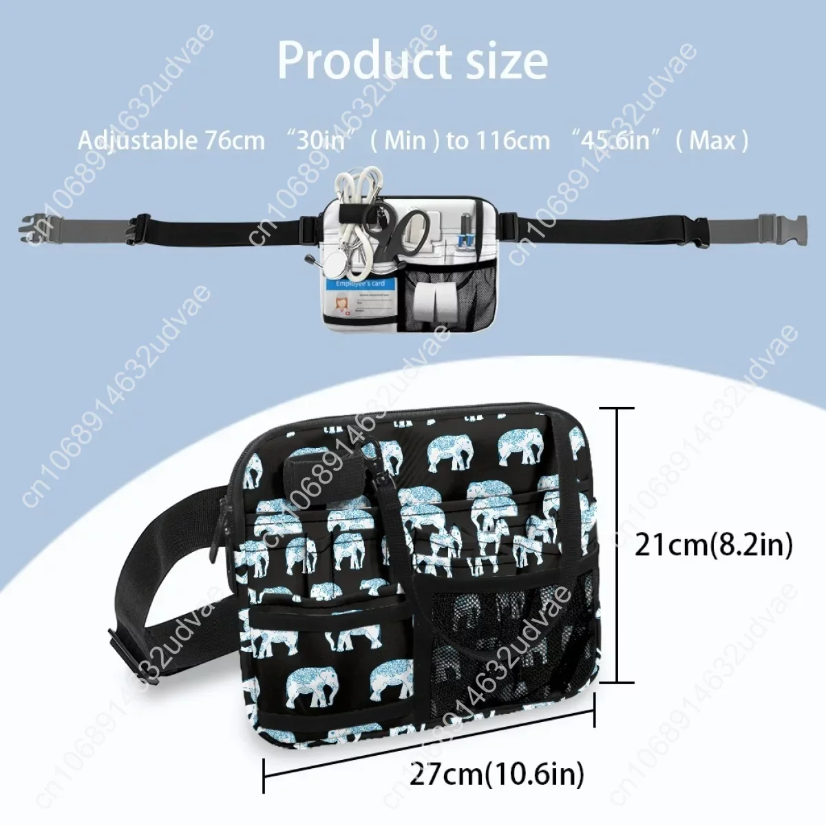 Multi Pocket Adjustable Nurse Waist Bag Bohemian Elephant Designer Casual Utility Belt Bag Physician Assistants Organizer Pouch