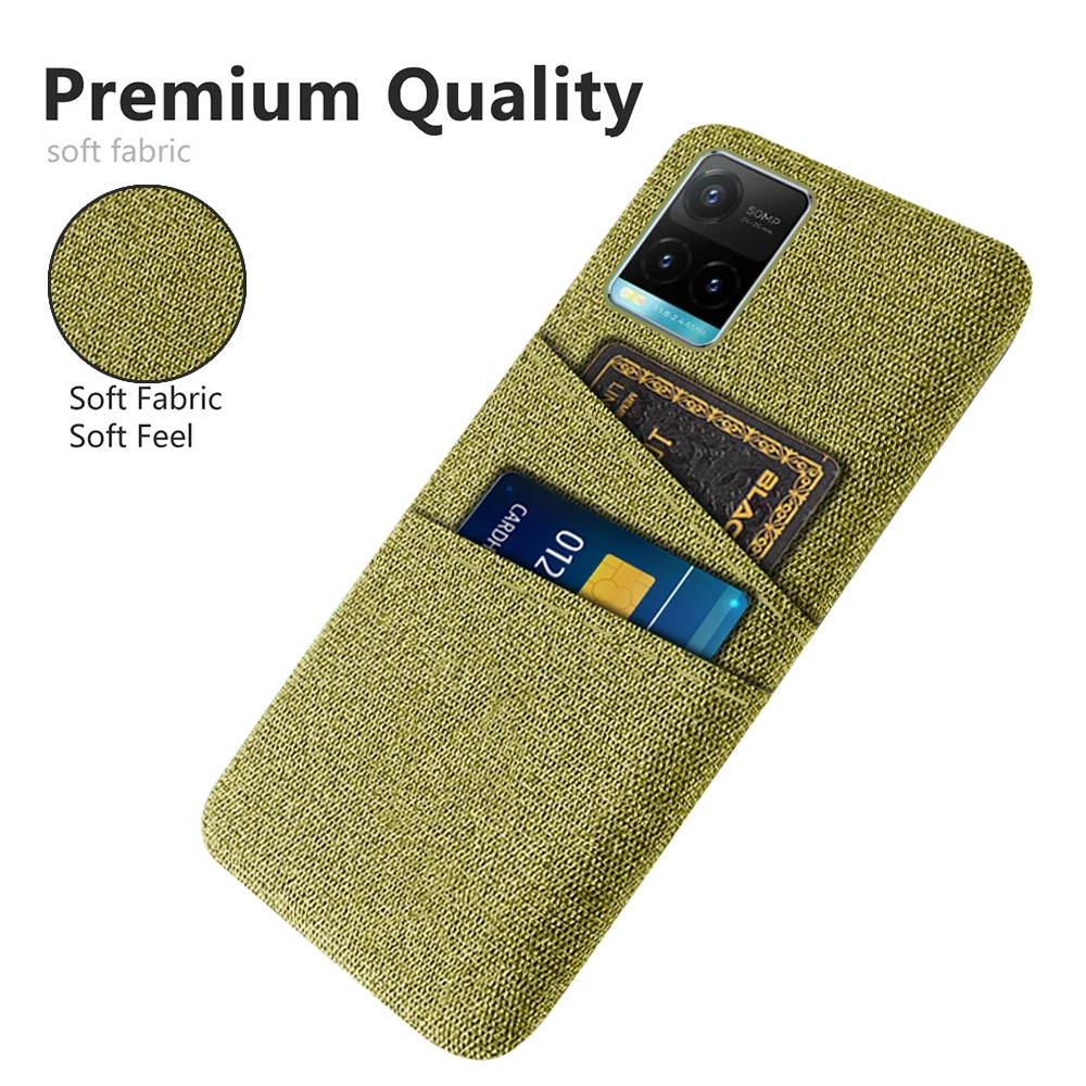 

For Vivo Y33S Y21 Y21S Y21T Fundas VivoY33S For Cover Vivo Y33S Case For Vivo Y33S Capas Luxury Fabric Dual Card Phone Cover