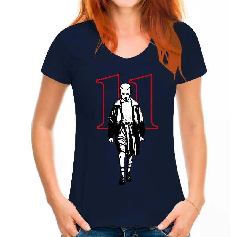 thumbnail image 1 of Stranger Style Pop Culture Things Eleven Cosplay White T-Shirt Size M-3XL, 1 of 5