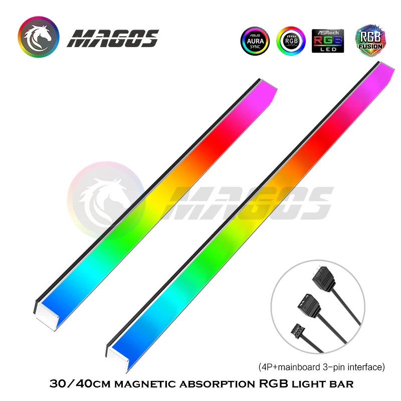 Vikye Striscia LED RGB Per PC, Magnetica ARGB 5V 40cm, 365 Effetti, Aura Sync Per Case Computer - 4