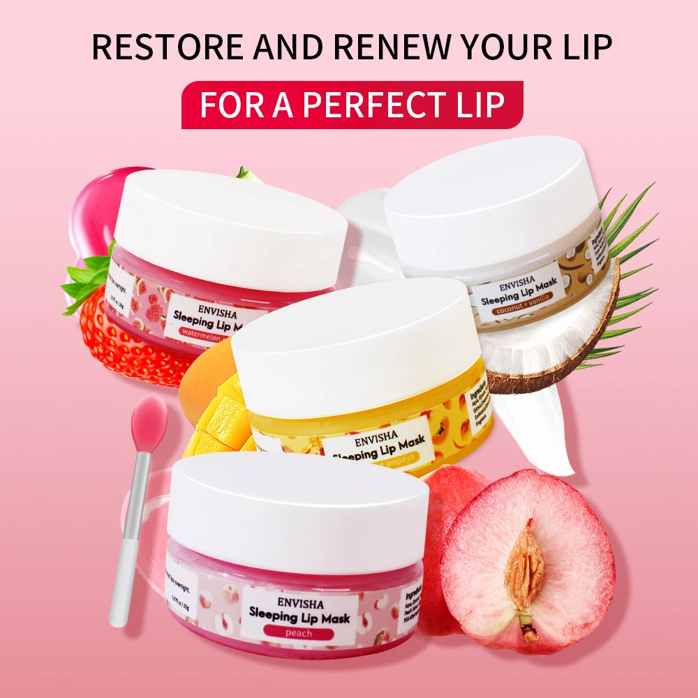 Lip Mask Sleeping Maintenance Moisturizing Fade Lines Nourishing Balm Skin Care Beauty Health Exfoliating Anti Drying Peach 20g