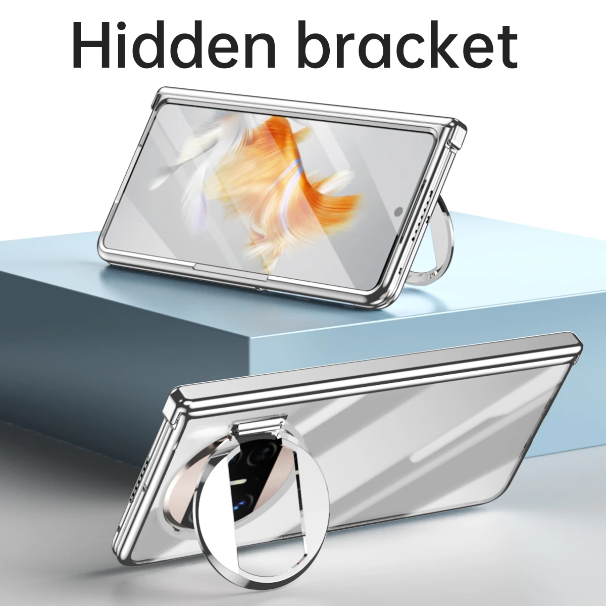 For Huawei Mate X3 Phantom Plating Transparent Phone Case Luxury lightweight all-inclusive protective shell with hidden bracket