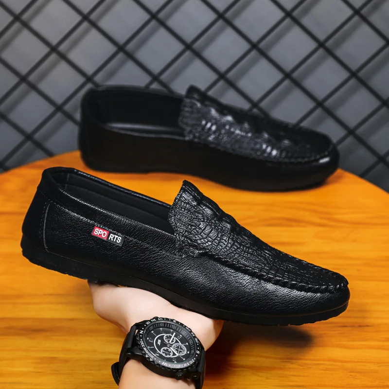 Men Loafers Casual Shoes Boat Men's 2023 New Fashion Shoes Slip On Walking Flats Leather Homme - Leather Casual Shoes - AliExpress