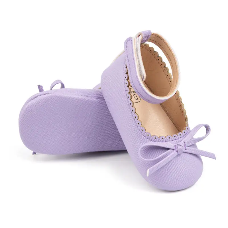 Baby Shoes Girls' Soft-soled Leather Bowknot Party Princess Shoes Light Flat First Walkers Breathable and Anti-slip