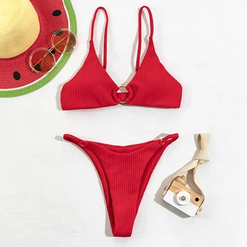 Bikini Push Up Women Swimsuits 2025 Sexy Female Swimwear Two Piece Bikini Set Swim Suits Solid Beachwear