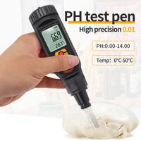 Digital Food PH Meter 0.00~14.00 PH Temp Acidity Tester Dough Soil PH  Detector for Meat Cheese Bread Fruit Water Analyzer Meter 1