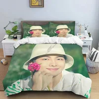 Korean Fashion Singer Group Kpop Jung Kook SUGA Jimin Bedding Set,Duvet Cover Bed Set Quilt Cover Pillowcase,King Queen Size 2