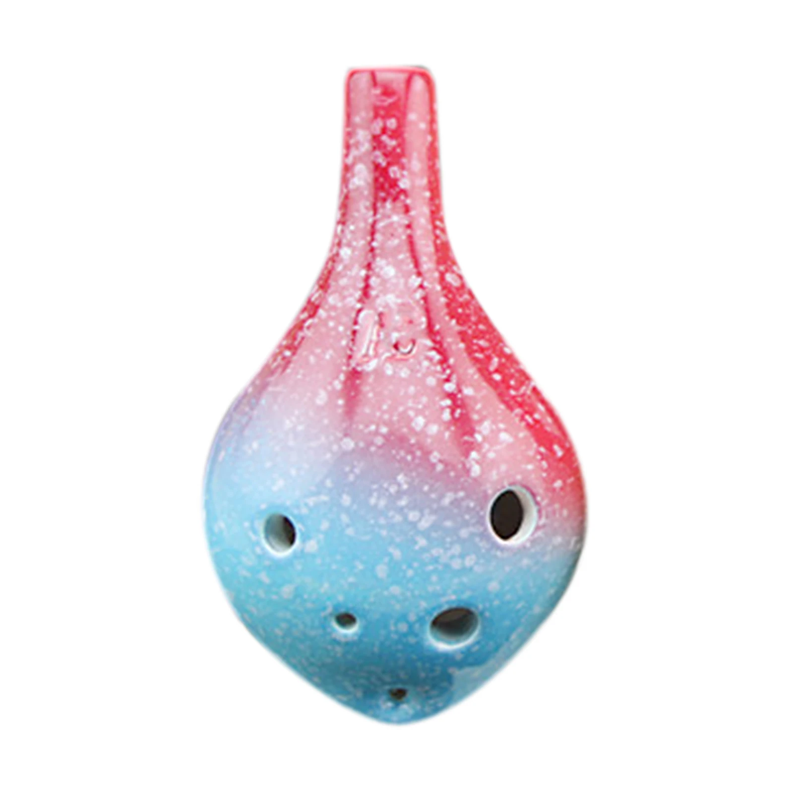 6 Holes Ceramic Ocarina Alto C Simple Starry Style Musical Instrument Lanyard Music Score Music Lover Learner