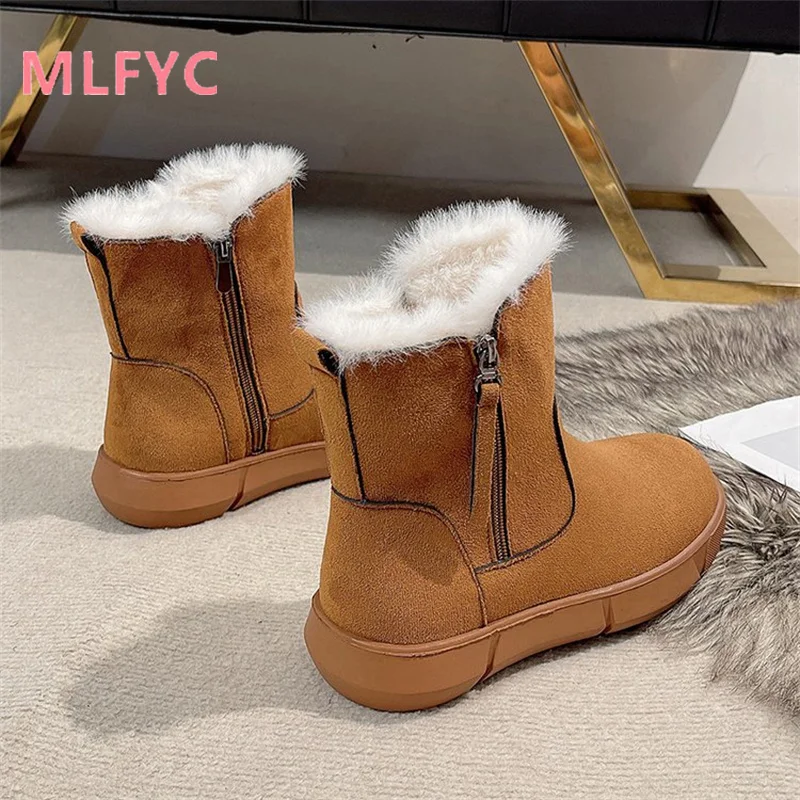 Thick soled snow boots for women in 2023 new winter plush thick insulation comfort boots versatile cotton shoes short boots