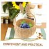 Bunny Rattan Woven Basket Rabbit Ear Storage box Paper String Handwoven Easter Party Candies Basket Rabbit Picnic home room deco 6