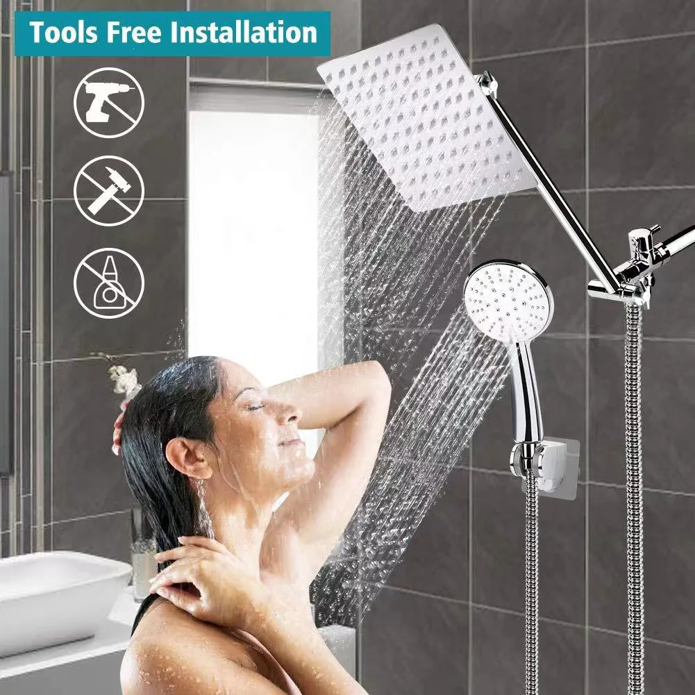 Description Picture 5 of item8/10 Inch Bathroom High Pressure Rain Shower Set Ceiling Water Saving Shower System Luxury Bathroom Set with Hand Shower Head