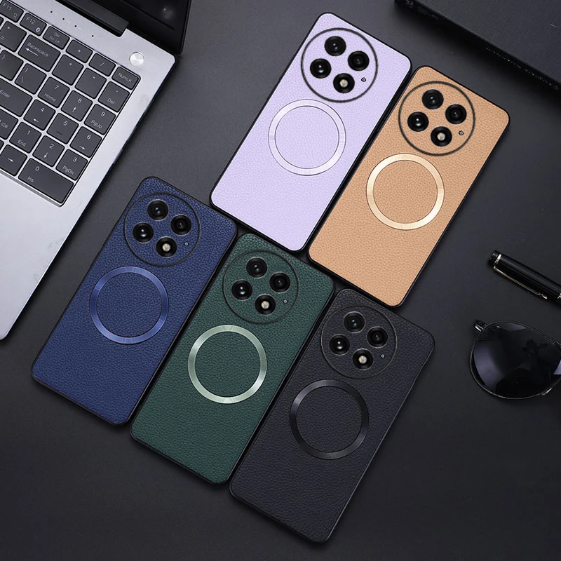 Magnetic PU Leather Lichee Pattern Ultra-Thin Anti-Slip Phone Case