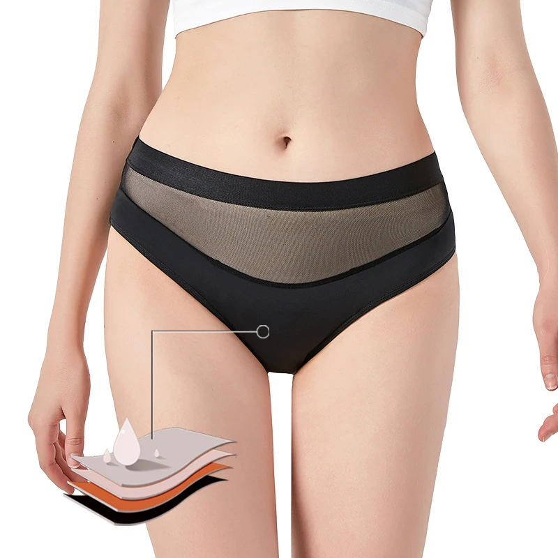 

Menstrual Panties Fast Flow Absorption 4-Layer Leakproof Women Period Underwear Physiological Sanitary More Breathable Clothes