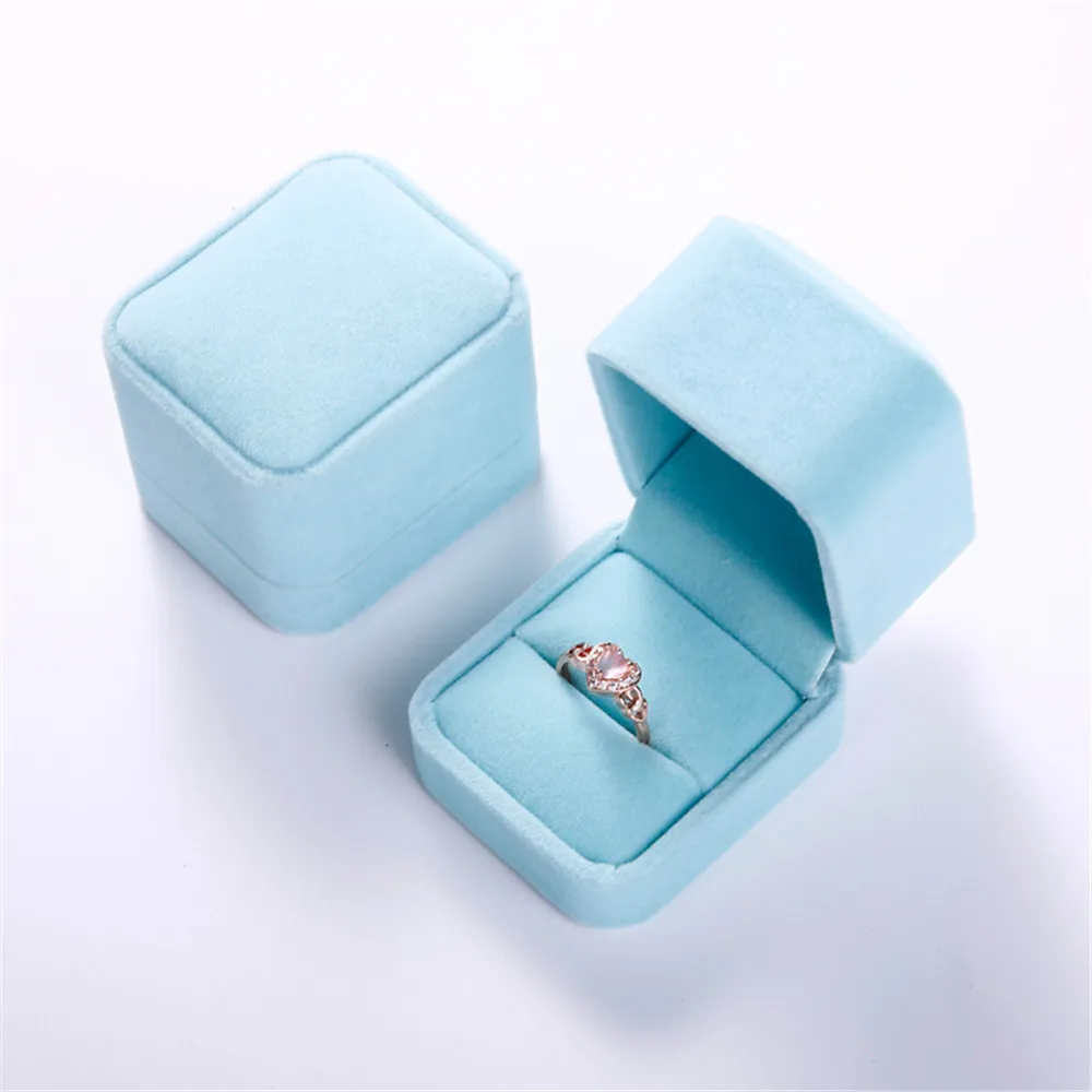 Wholesale Engagement Velvet Earring Ring Packaging Box Jewelry Organizer Valentine's Day Gift Ring Display Holder Storage Box