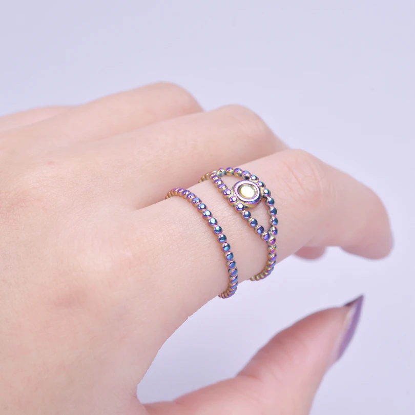 Bead Eye Rings For Women Men Stainless Steel Ring Fashion Jewelry Accessories Anillos Mujer