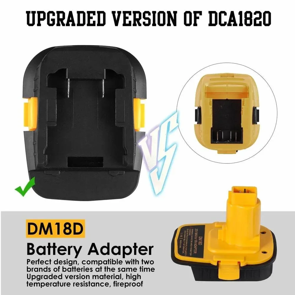 DeWalt NiCad 및 NiMh 배터리 전동 공구용 Milwaukee 18V 리튬 배터리용 DeWalt 20V용 USB 변환 기능이 있는 배터리 어댑터