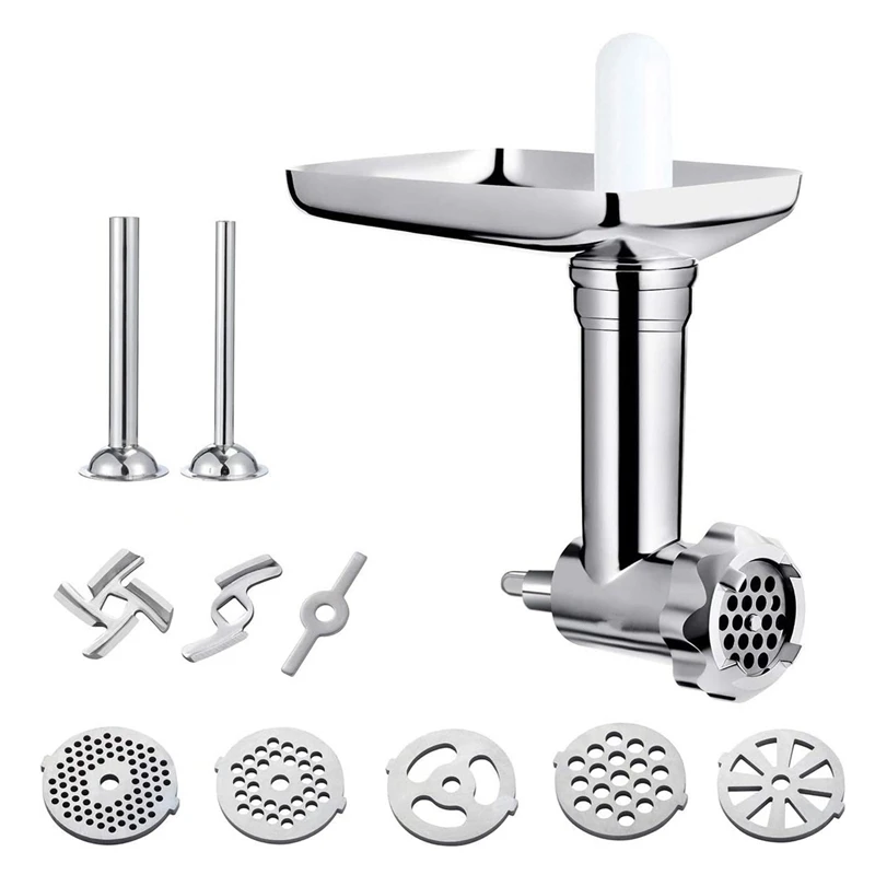 

Metal Food Grinder Attachment For Kitchenaid Stand Mixers Sausage Stuffer Meat Grinder Food Processor Attachment-ABUX