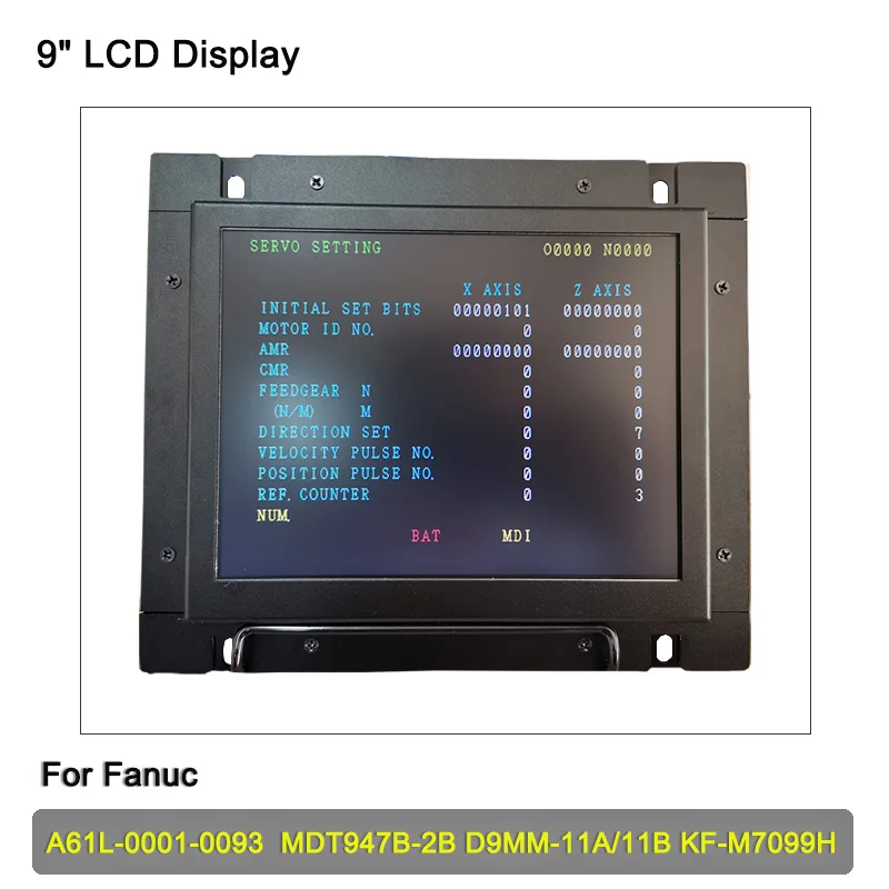 

High Quality 9" LCD Industrial Display A61L-0001-0093 Replacement For Fanuc Monitor A61L D9MM-11A/11B KF-M7099H CNC CRT Screen